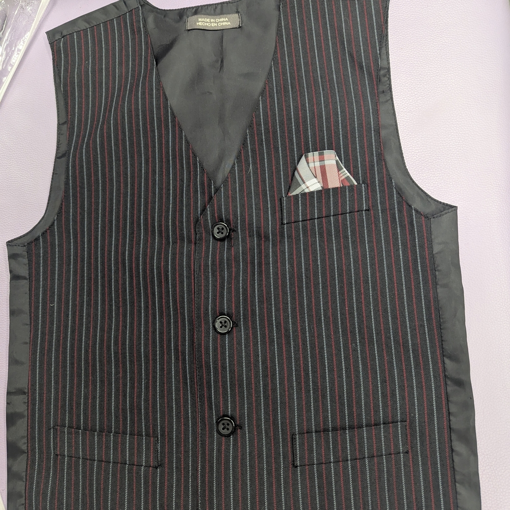 Kids Black Striped Vest by Brooks Brothers